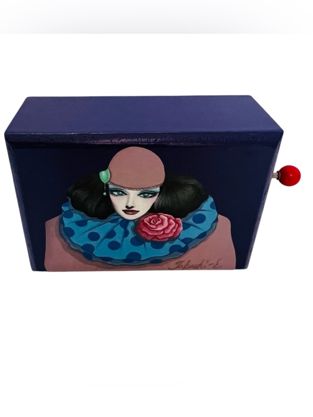 Vintage JAPAN Musicale Musical Wind Up Clown Box
